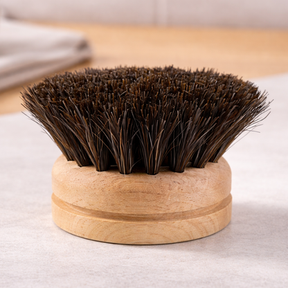 Jevania® Replaceable Natural Dish Brush Set – 3 Bristle Types for All Cookware, Eco-Friendly Long Handle Cleaning Brush