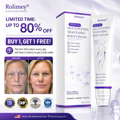 🎁Rolimey® PDRN Multi-Peptide Massaging Roller Cream - Anti-aging, Hydrating, Skin Firming & Lifting, Skin Repair, Even Tone, Acne and Dark Spot Treatment, Wart and Mole Removal, and Psoriasis Relief.