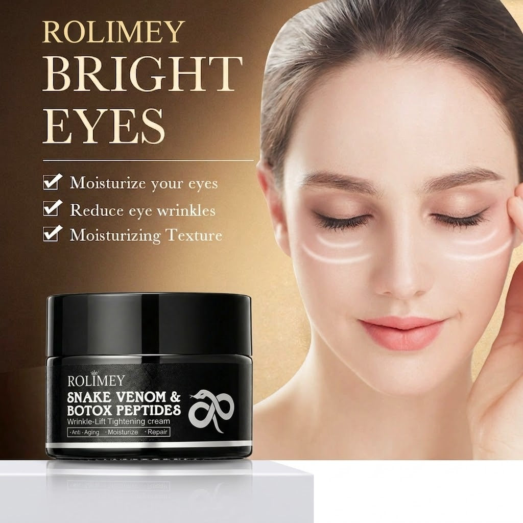 🔥 (Made in USA) - Rolimey® Snake Venom Peptide & Botox Wrinkle-Lift Tightening eye Cream with Collagen Peptides, 2026 New Tighten & Lift Cream for Face & Eye Area, for under-eye bags, fine lines around the eyes, dark circles, and sagging skin