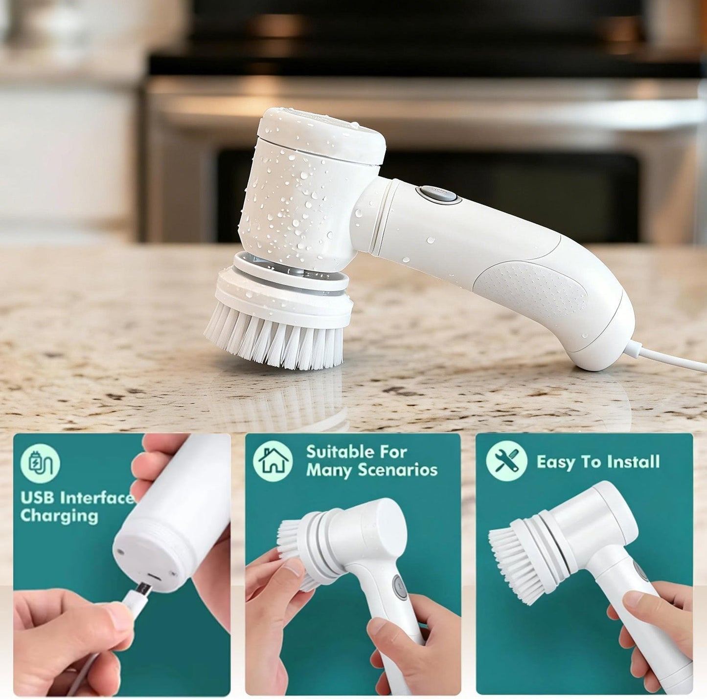 Clean Your Bathroom Without Scrubbing——Isilila®Powerful Electric Spin Scrubber That Removes Grime, Soap Scum & Buildup in Minutes