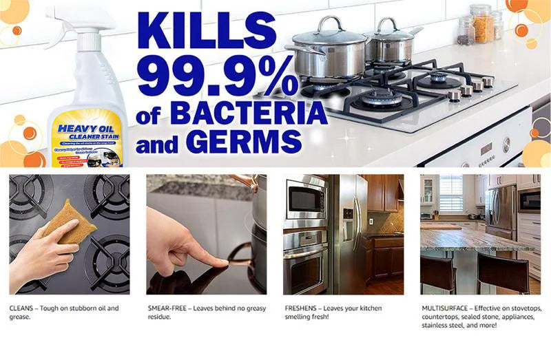 Isilila®All Purpose Kitchen Heavy Oil Cleaning Agent-Antibacterial Spray for Countertops, Ovens, and Appliances