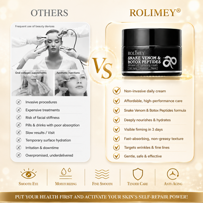 🔥 (Made in USA) - Rolimey® Snake Venom Peptide & Botox Wrinkle-Lift Tightening eye Cream with Collagen Peptides, 2026 New Tighten & Lift Cream for Face & Eye Area, for under-eye bags, fine lines around the eyes, dark circles, and sagging skin