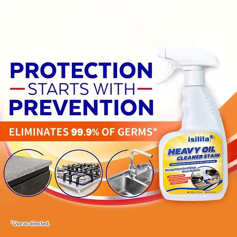 Isilila®All Purpose Kitchen Heavy Oil Cleaning Agent-Antibacterial Spray for Countertops, Ovens, and Appliances