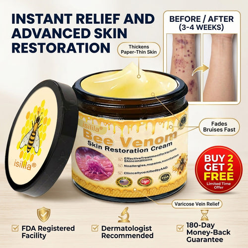 👨‍⚕️Dermatologist Recommended🔥: Bee Venom · Botox Advanced Skin Rescue — Specifically Formulated for Paper-Thin, Fragile & Easy-Bruising Skin