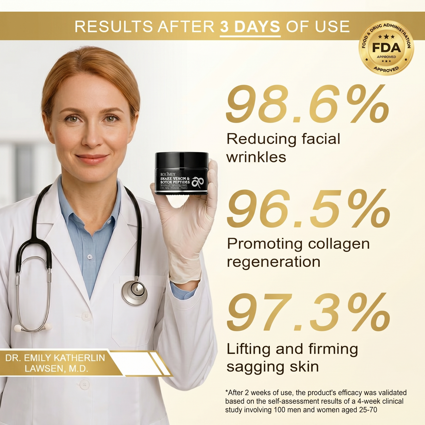 🔥 (Made in USA) - Rolimey® Snake Venom Peptide & Botox Wrinkle-Lift Tightening eye Cream with Collagen Peptides, 2026 New Tighten & Lift Cream for Face & Eye Area, for under-eye bags, fine lines around the eyes, dark circles, and sagging skin